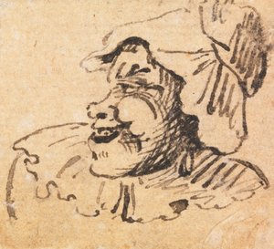 グロテスクな男性の頭 作： William Hogarth
